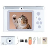 8X Zoom Digital Camera Point And Shoot Camera with 32GB Memory Card for Students White