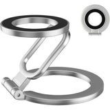 Removable Magnetic Ring Holder & Phone Grip for iPhone 12–16 Series Silver