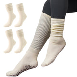 2 Pair Non-Slip Grip Socks for Yoga & Pilates White