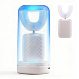 U-Shaped Automatic Electric Toothbrush – With Built-In Sanitizing Cup White