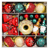 60 PCS Christmas Donut Santa Gnome Ball Hanging Ornament Set Style 3