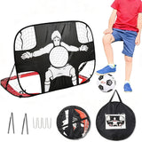 2-in-1 Portable Foldable Soccer Goal with Detachable Target - Red