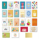 24 Pcs Set Happy Birthday Cards with Envelopes and Stickers Assorted Birthday Greeting Card Set for Family Friends Coworkers Multicolor
