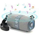 Portable Bluetooth Speakers Wireless Speaker with TF AUX FM for Shower Pool Party Grey