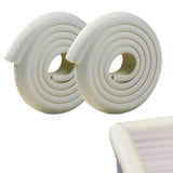 2 PCS 2m Self Adhesive L Shaped NBR Foam Table Edge Guards White