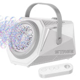 Remote Control Bubble Machine with LED Lights Bubble Maker Party Toy for Wedding Event White