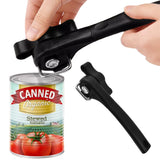 Handheld Smooth Edge Can Opener Ergonomic Manual Secure Cutting Can Opener for Kitchen Restaurant Black