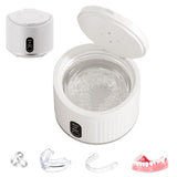 Ultrasonic Retainer Cleaner Rechargeable 3 Modes for Dentures Jewelry White