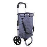 Foldable Shopping Cart Trolley Aluminium Waterproof Grocery Storage Bag Grey