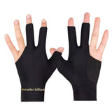 1 Pair Three Fingers Billiard Gloves For  Snooker Cue Black