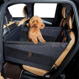 Large Dog Auto Seat with Hard Base and Back Seat Extender for Pets Black