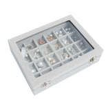 Velvet Jewelry Organizer Case for Rings Earrings Gray