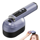 Portable Wireless Electric Hair Comb with Vibration and Oil Mist Spray Purple