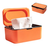 Refillable Wipes Dispenser Tissue Storage Case with Lid Orange
