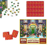 24 Days Advent Calendar 1008Pcs Christmas Puzzle Countdown Calendar Xmas Jigsaw Puzzle Style 1