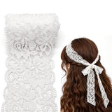 10 Yards Elastic Stretch Lace Trim Floral Ribbon for Sewing DIY White