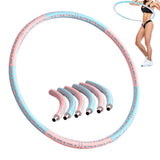 6 Sections Adjustable Fitness Hula Hoop Detachable Home Exercise For Adults Pink