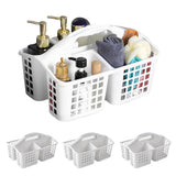 4 PCS Portable Shower Caddy with Handle for Bathroom Kitchen White