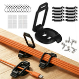10 Pcs Adhesive Cable Clips Cord Organizer Zip Tie Mount Holder Black