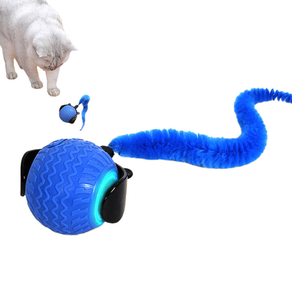Automatic Cat Rolling Ball Interactive Pet Toy with Multiple Motion Modes for Pet Cats Dogs Blue