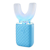 Electric 6 Modes Whole U Shaped Whole Mouth Brush Toothbrush for Adults Blue