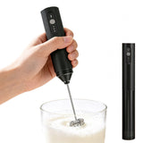 3-Speed Rechargeable Milk Frother Hanheld for Matcha Lattes Cappuccino Black