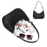 Shoulder Bag with Chain and Strap Design – Underarm Purse Handbag for Women Black