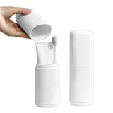 Portable 180 ml Tooth Brush Holder and Toothpaste Cover Container with Mouthwash Cup White