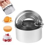 5 PCS Cutter Set Round Cookie Cutters with Handle 5 Pieces Stainless Steel Circle Baking Dough Tools for Cake