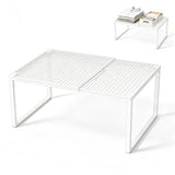 Expandable Closet Storage Rack Carbon Steel Adjustable Shelf White