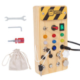 Busy Board Montessori Toy for 6-Year-Olds Wooden Sensory Travel Toy Style 2