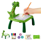 Projector Drawing  Board for Kids Painting Board with Music Green