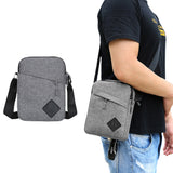 Men's Oxford Crossbody Shoulder Bag – Adjustable Strap Multi-Pocket Messenger Bag Gray