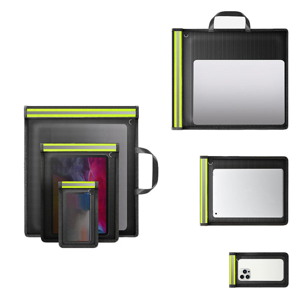 3Pcs Set Anti-Tracking Faraday Bags Anti-Theft Fireproof Bags with Reflective Strips
