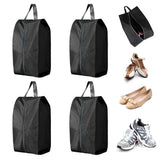 4Pcs Shoe Travel Bags Waterproof Portable Travel Shoe Bag for Packing Black
