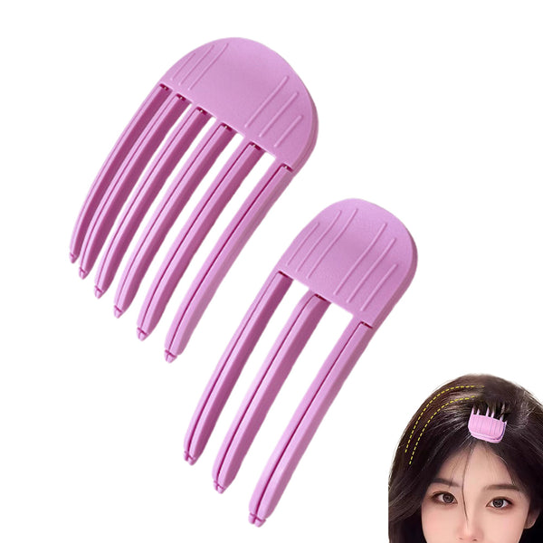 2Pcs Set Hair Volume Clip for Fluffy Bangs Easy High Crown Volume Comb for Natural Voluminous Look Purple