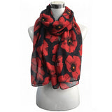 Polyester Scarf Shawl Vintage Floral for Travel and Sun Cover Style 1