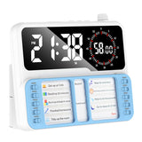 Desk Visual Timer with Task Board and Pen Holder Countdown Clock Blue