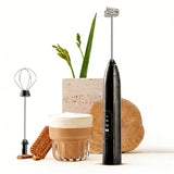 USB Electric Handheld Milk Frother for Coffee & Drinks Black