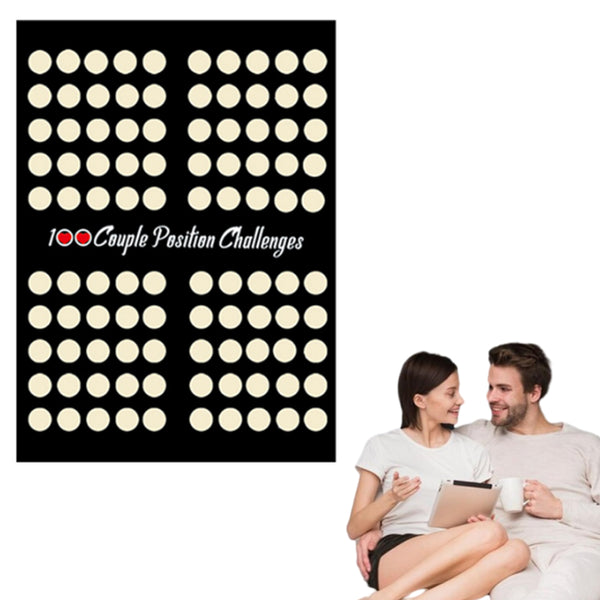 100 Scratch-off Date Night Ideas Couples Position Challenge Poster