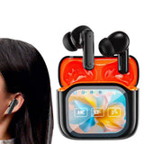 Wireless Bluetooth 5.4 AI Translation Earbuds with LCD Touchscreen 150-Language Real-Time Translation Orange