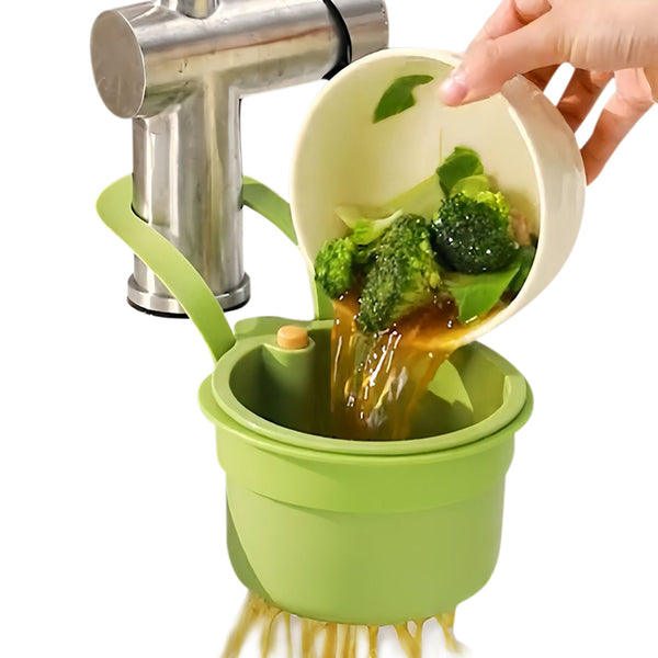 Kitchen Sink Strainer Basket with Faucet Hook – Fruit & Vegetable Stopper Green