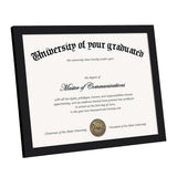 Certificate Frame with Clear Plexiglass for Wall and Tabletop Black