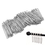 50Pcs Curtain Pleat Hooks 4 Prong Slips Gathering Hook Heading Pinch Pleat Stainless Steel