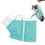Mesh Cat Grooming Bag Breathable Bathing Restraint for Nail Trimming Green