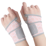 Carpal Tunnel Wrist Brace 2-Pack Adjustable Wrist Support Wraps for Men and Women Pink