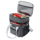 Double Layer Insulated Lunch Bag – Portable Cooler Food Tote Gray