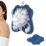 Non Slip Shower Mat 30x28cm Suction Back and Foot Cleaning Blue