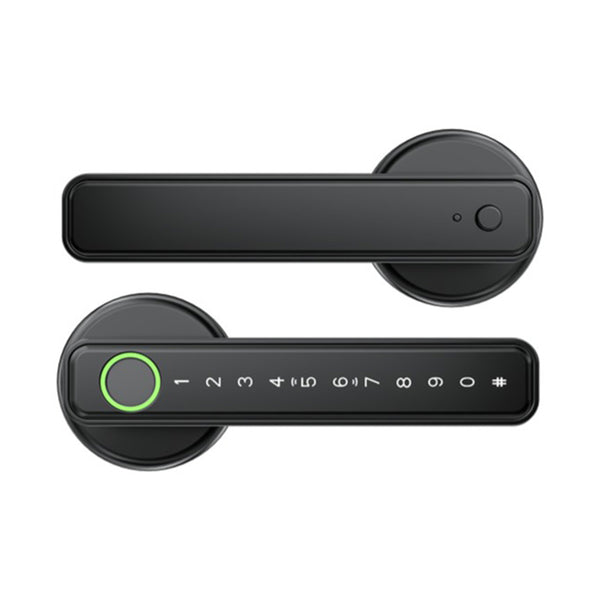 5-in-1 Smart Fingerprint Door Lock with IC Cards Keys and Door Knob Black