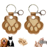 2PCS Pet Paw Shaped Key Chain – Pet Fur Storage and Memorial Gift Key Ring Camel